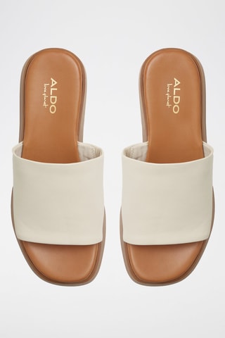 Mules compensées en cuir Yassu - Blanc
