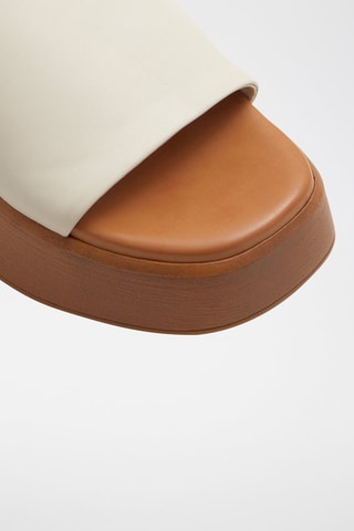 Mules compensées en cuir Yassu - Blanc