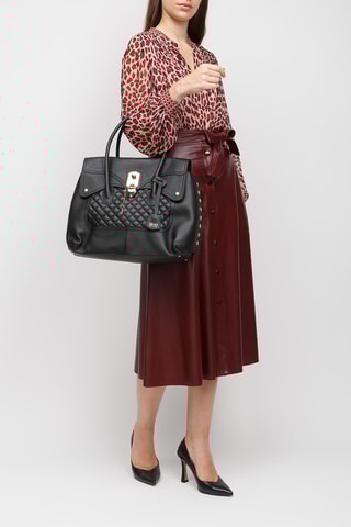 Sac shopping en cuir - Noir