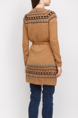 Gilet long en laine - Camel