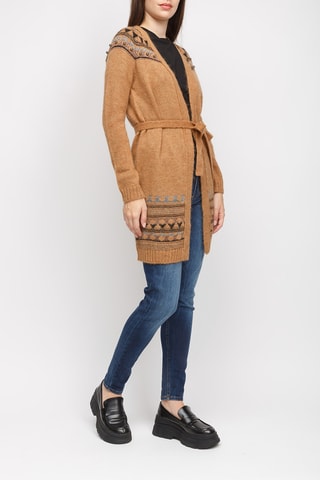 Gilet long en laine - Camel