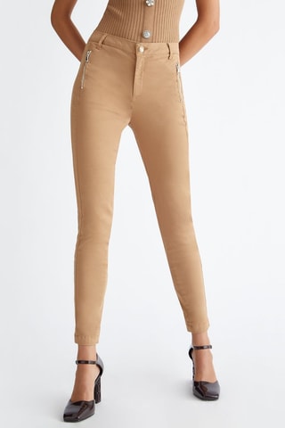 Pantalon taille haute - Beige