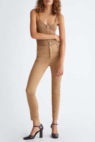 Pantalon taille haute - Beige