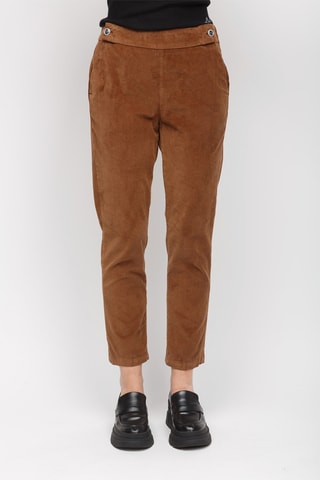 Pantalon taille haute - Marron