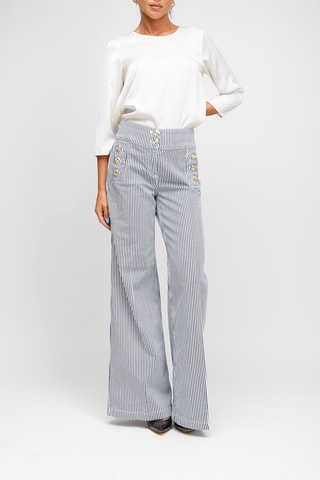 Pantalon wide legs - Gris