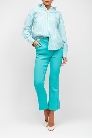Pantalon taille haute - Turquoise