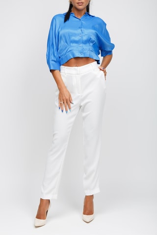 Pantalon taille haute - Blanc