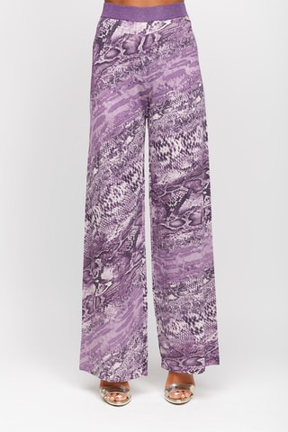 Pantalon palazzo taille haute - Violet