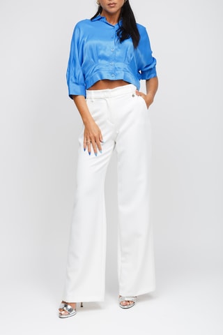 Pantalon wide legs - Blanc