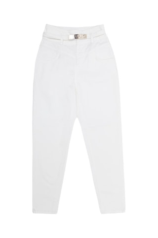 Pantalon taille haute - Blanc