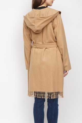 Manteau à capuche en laine - Beige