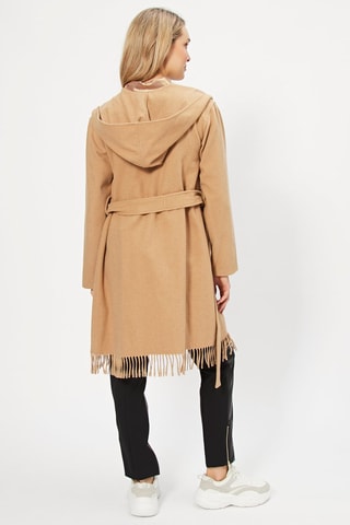 Manteau à capuche en laine - Beige