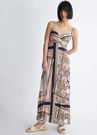 Robe longue - Rose et noir