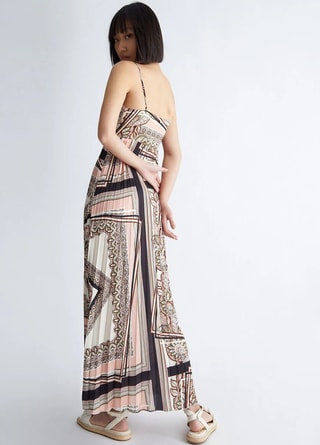 Robe longue - Rose et noir