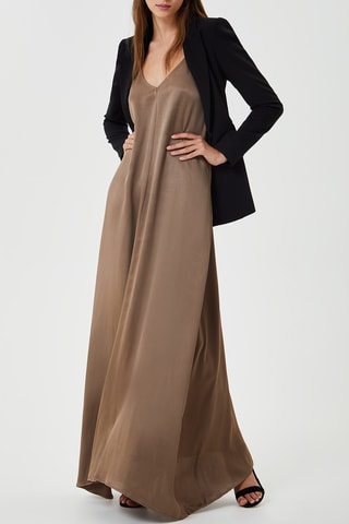 Robe longue sans manches - Marron