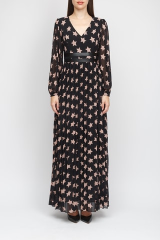 Robe longue plissée - Noir