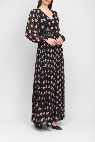 Robe longue plissée - Noir