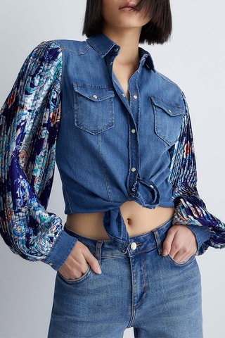 Chemisier noué - Bleu