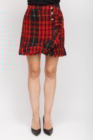 Jupe portefeuille - Rouge et noir