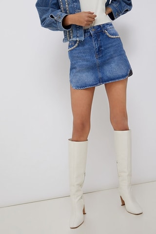 Minijupe en jean - Bleu 