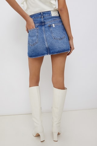 Minijupe en jean - Bleu 