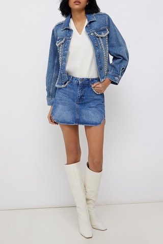 Minijupe en jean - Bleu 