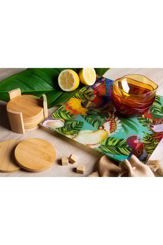 6 bases para copos em bambu Eco Living - 10 cm