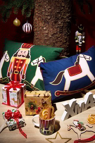 Almofada Vintage Christmas - Verde e vermelho - 40 x 50 cm