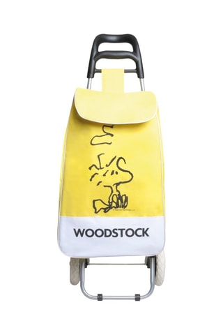 Carrinho de compras Woodstock Snoopy e os Peanuts - 28 x 36 x 96 cm - Amarelo