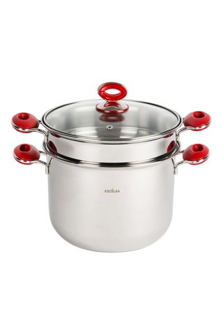 Conjunto panela e cesto em aço inoxidável - 6 l