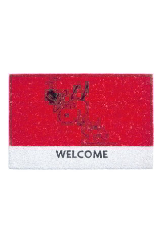 Tapete de entrada Snoopy   40 x 60 cm Vermelho