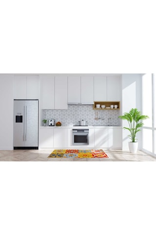 Tapete Trinacria Vermelho, azul e amarelo - 55 x 110 cm