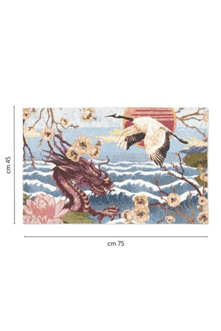 Tapete Azul-cobato e branco - 45 x 75 cm