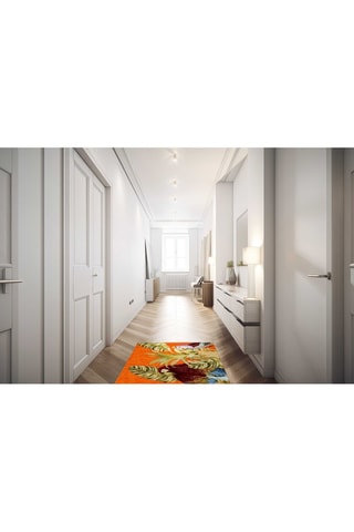 Tapete de passagem - Laranja e verde - 45 x 75 cm