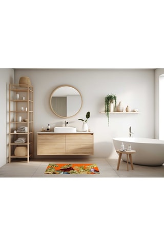 Tapete de passagem - Laranja e verde - 45 x 75 cm