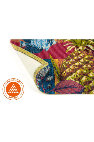 Tapete Bordô e azul-petróleo - 45 x 75 cm