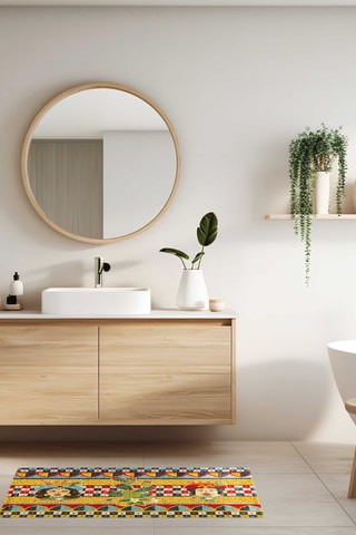 Tapete Laranja e azul-celeste - 45 x 75 cm