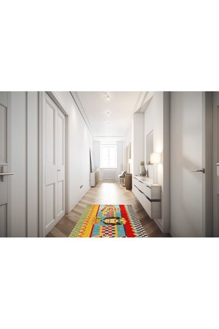 Tapete Laranja e azul-celeste - 55 x 110 cm