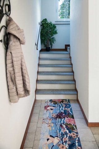 Tapete Azul-cobato e branco - 55 x 180 cm