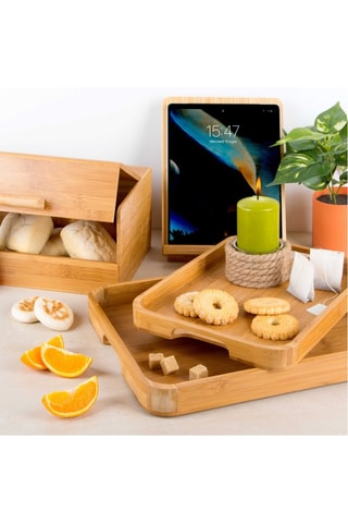 Caixa para o pão em bambu  36 x 23 cm