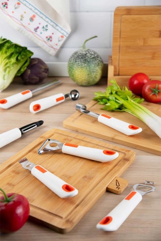 4 tábuas de cortar com suporte de bambu Eco Living - 28 x 25 x 1,2 cm