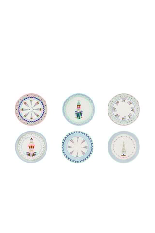 6 pratos para sobremesa em porcelana Xmas Sweet - 20,5 cm