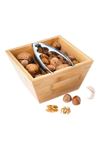 Conjunto tigela em bambu e quebra-nozes