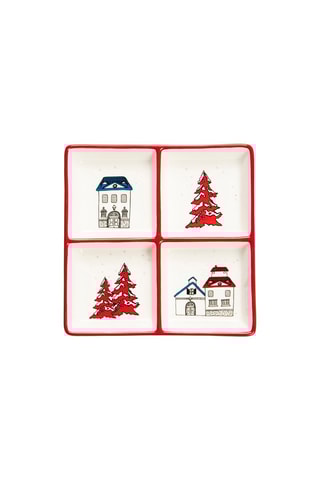 Prato 4 compartimentos em cerâmica Innsbruck - 20 x 20 cm