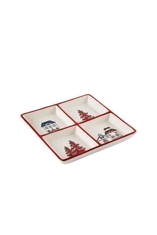 Prato 4 compartimentos em cerâmica Innsbruck - 20 x 20 cm