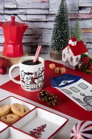 Prato 4 compartimentos em cerâmica Innsbruck - 20 x 20 cm