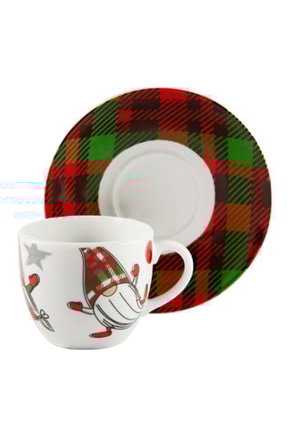 Serviço de café em porcelana Tartan Gnome - 6 pessoas
