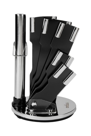 Bloco de 8 peças em aço inoxidável Black Wood