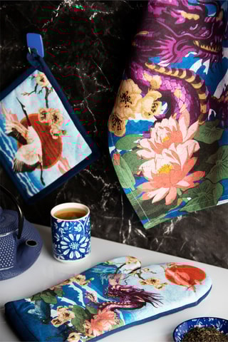 Pano Fuji Azul e branco