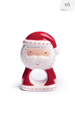 6 suportes para guardanapos Xmas Country Style  6,3 x 7,9 x 9,6 cm